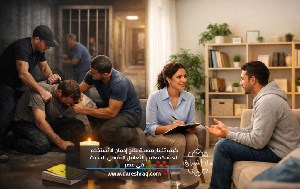 كيف تختار مصحة علاج إدمان لا تستخدم العنف؟ معايير التعامل النفسي الحديث في مصر